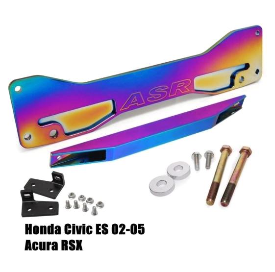 картинка Задние усилители подрамника ASR style для Honda Civic EP3 RSX DC5, неохром магазин  StreetTuning 