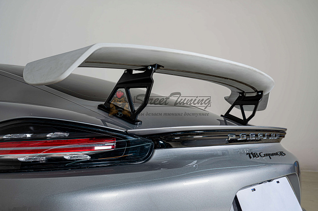 картинка Заднее антикрыло GT4 в сборе для Porsche Boxster 981/982 и Cayman 981C/982C магазин  StreetTuning 