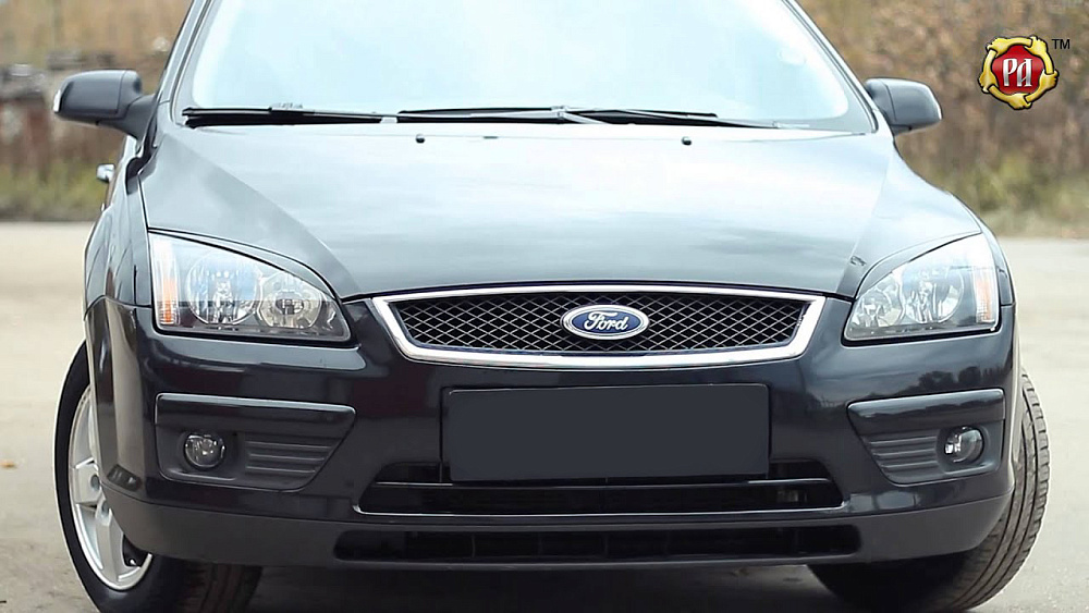 картинка Ford Focus II 2005—2008 Накладки на передние фары (реснички) компл.-2 шт. Вариант 1 от магазина  StreetTuning