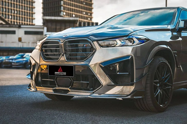 картинка Сплиттер (губа) на передний бампер для BMW X6M X6MC F96 Pre-LCI магазин  StreetTuning 