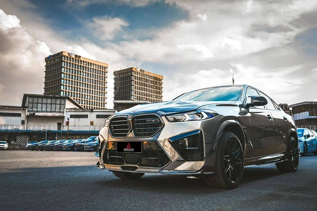 картинка Сплиттер (губа) на передний бампер для BMW X6M X6MC F96 Pre-LCI магазин  StreetTuning 