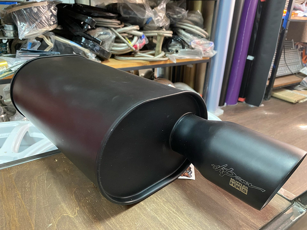 картинка Прямоточная банка HKS Style серии Jasma,D-63x89 мм овальная черная от магазина  StreetTuning