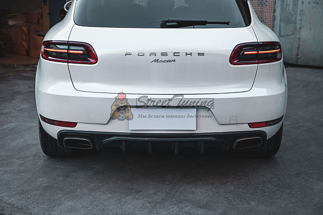 картинка Нижняя накладка заднего бампера KDA для Porsche Macan 95B.1/95B.2 (2014–2021) магазин  StreetTuning 