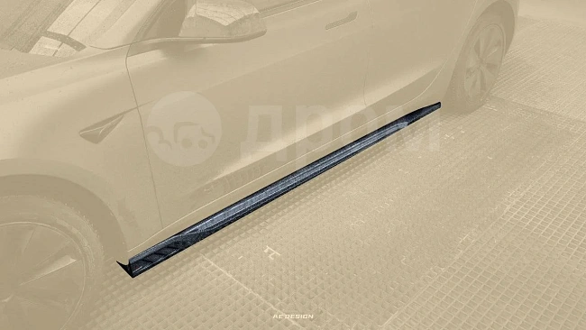 картинка Сплиттера накладки на пороги для Tesla Model3 магазин  StreetTuning 