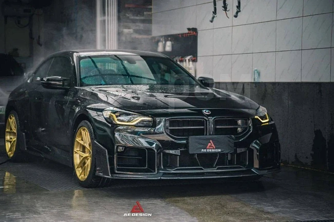 картинка Сплиттер (губа) на передний бампер v2 для BMW M2 и M2C G87 магазин  StreetTuning 
