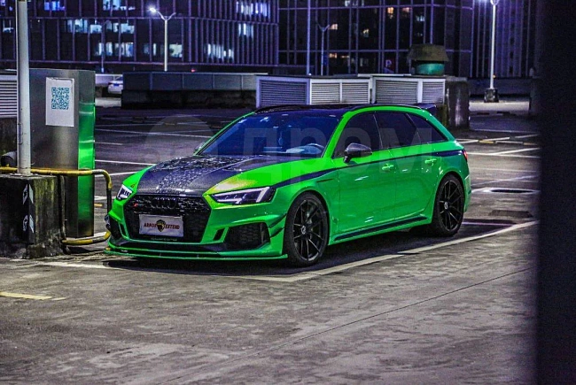 картинка Сплиттер (губа) на передний бампер для Audi RS4 S4 A4 B9 B9.5 магазин  StreetTuning 