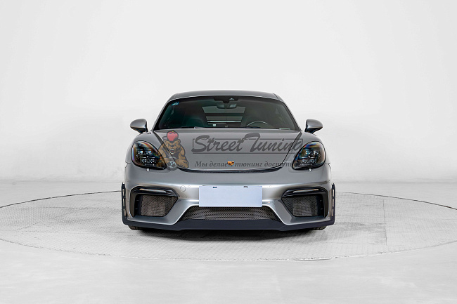 картинка Передний сплиттер GT4 RS в сборе для Porsche 718 Boxster (982) и Cayman (982C) 2017+ магазин  StreetTuning 